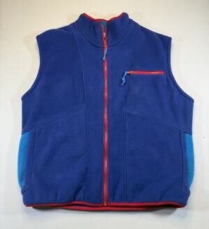 Vintage Sierra Designs Fleece Vest USA Mens XL Blue Full Zip Outdoor Retro 90s
